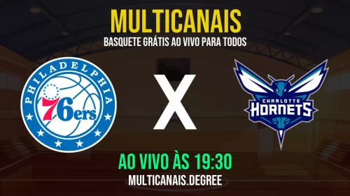 Philadelphia 76ers x Charlotte Hornets ao vivo online grátis em HD – 12/07/2025 com transmissão estável
