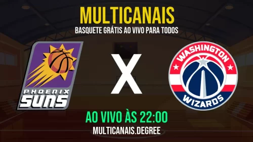 Phoenix Suns x Washington Wizards ao vivo online grátis em HD – 11/07/2025 com transmissão estável